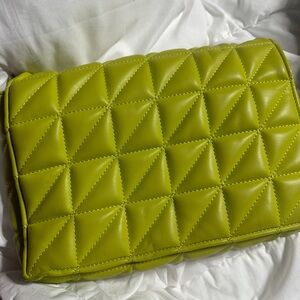 Zara Lime Quilted Clutch